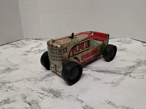 Vintage 1950s Marx #5 Tin Litho Wind Up Tractor Toy