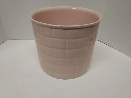 Vintage Haeger Pink Quilted Ceramic Planter Vase Flower Pot