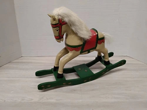 Vintage Handcrafted Wooden Rocking Horse