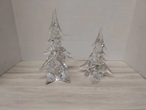 2 Vintage Festive Glass Christmas Tress