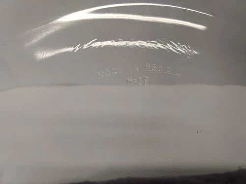 Vintage Marinex Brazil Blue Tinted Glass Fluted Scalloped 10" Pie Dish Plate