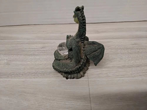 Collectible Ceramatic World 2000 Green Dragon Figurine
