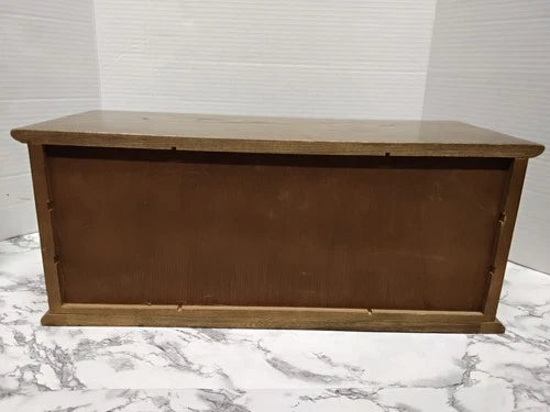 Vintage MCM Faux Credenza Wooden Jewelry Box Dresser Cabinet Cane Doors