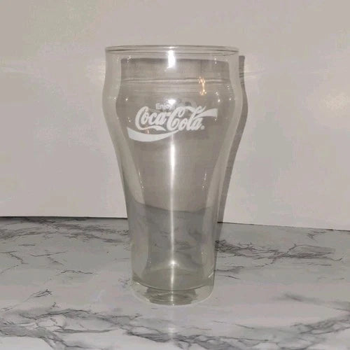 Coca-Cola Set of 8 Clear Glasses Soda Theme Branded Drinkware Advertising Sign