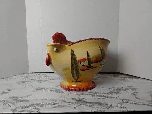 Vintage Italian Folk Art Rooster Gravy Boat/Pitcher