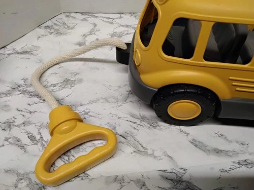 Green Toys Recycled Plastic School Bus Wagon Pull Toy