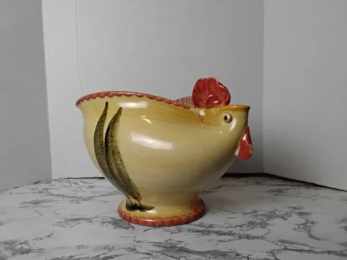 Vintage Italian Folk Art Rooster Gravy Boat/Pitcher
