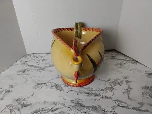 Vintage Italian Folk Art Rooster Gravy Boat/Pitcher