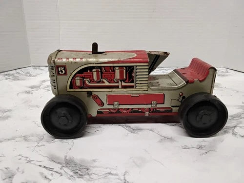 Vintage 1950s Marx #5 Tin Litho Wind Up Tractor Toy